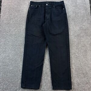 Vintage Calvin Klein Jeans Mens 38x32 Black Wash Easy Fit Straight Leg USA Made